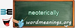 WordMeaning blackboard for neoterically